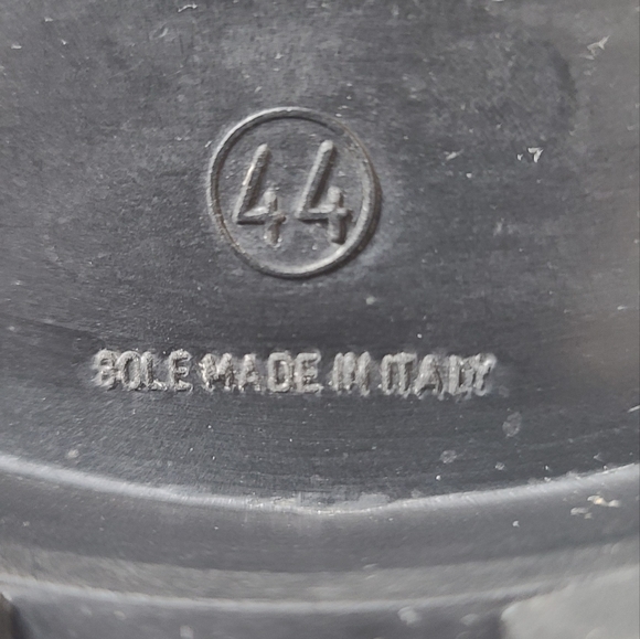 SOLD!! ALDO Chunky Heel Vintage Mens Black Patent Leather Slip-On Shoes Size 44 - Picture 12 of 14